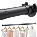 Closet Rods for Hanging Clothes, 17 to 84 Inches Stepless Adjustable Metal Closet Rod, 1.3 Inches Heavy Duty Clothes Hanging Rod for Closet Wardrobes Laundry RV