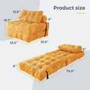 MAXYOYO Folding Sofa Bed, Convertible Sleeper Chair with Pillow Foldable Mattress with Back Support, Portable Fold Out Chair Bed Comfy Floor Sofa Lounge for Living Room Bedroom, Orange, Single