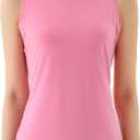 Women's Open Back Workout Tops - Sleeveless Yoga Tank Tops for Women, Moisture-Wicking Athletic Shirts for Running (Pink, M)