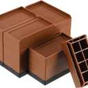 uxcell 4-Pack Rectangle Bed Risers, 4.33 Inch L-Edge Heavy Duty Adjustable Furniture Risers for Bed Sofa Table and Couch Lift (Brown)