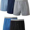 Hanes Pack, 5 Pairs, Cool, & Breathable Cotton Boxers for Men, Moisture-Wicking Underwear, Medium