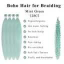 Teal Bohemian Boho Braiding Hair Hypoallergenic Non Toxic Pre Stretched Curly Deep Wave Synthetic Knotless EZ Braid Fulani Braids Green and Purple