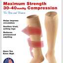 NuVein Medical Compression Stockings, 30-40 mmHg Support, Women & Men Knee Length, Open Toe, Beige, 2X-Large