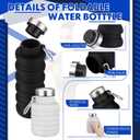 Baderke 2 Pcs Collapsible Water Bottles 17oz Silicone Travel Foldable Portable Water Bottle with Buckle Silicone Lightweight Reusable Leakproof for Camping Hiking Cycling Sport(Black, Gray White)