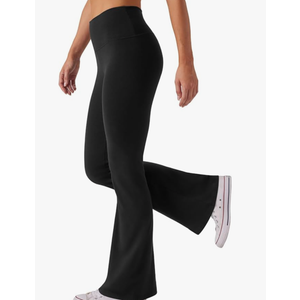 Women's High Waist Bootcut Yoga Pants Tummy Control Workout Flare Leggings, L