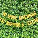 3 x Pre-Strung Gold Glitter Retirement Banner,(No DIY)Funny Retirement Party Decorations,"NO MORE MEETINGS,JUST NAPPING & EATING"farewell banner,Party Supplies, Gifts and Decorations