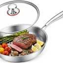 Titanium Pans for Cooking, 10/12Inch No Coating Non-stick Titanium Cookware, Best Pans for Cooking - Free of PFAS/PFOA/PTFE, Induction & Oven-Safe, Dishwasher Safe (10in)
