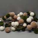 6 ft Christmas Ball Ornament Garland Christmas Bauble Hanging Ornament Neutral Velvet Bulb Ball Garland for Xmas Tree Table Mantel Staircase Indoor Outdoor Decor(White, Brown, Green)