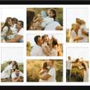 4x6 Picture Frame Collage for Wall, Display 7 Pcs 4x6 Photos with Mat or 12x14 Without Mat, 7 Opening Photo Frame for 4 x 6 Pictures with Shatter Resistant Plexiglass, White Mat, Black