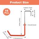 16 Pcs Rafter Hanger Hook Heavy Duty Large S Hooks, Vinyl Coated S Hook for Hanging Bikes, Ladders, Ropes, Tools (Orange)