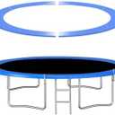 Trampoline Pad, Fits 12FT/14FT Frames for Choose,Trampoline Spring Cover, No Holes for Pole,Waterproof Trampoline Accessories Spring Pad, Standard Size Round Replacement Safety Pad. (Blue)