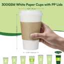 Disposable Coffee Cups with Lids 16 oz and Sleeves, 100 Pack Leak-Proof Paper CupsTo Go Hot Cups with Lids & Kraft Sleeves, BPA-Free for Cafe, Office and Daily Use