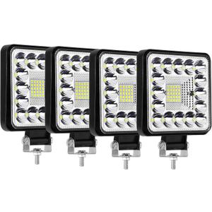 Hifybaty 4 Pcs LED Tractor Work Pods Lights 123W Square 12V 24V LED Spot Beam Off-Road Light Driving Fog Light Bar Lights for Truck Pickup SUV ATV UTV Tractor