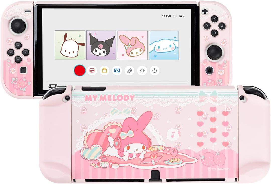 Switch Protective Case for Switch OLED, Kawaii Cartoon Slim Cover Case,Hard PC Protective Shell Compatible with Switch OLED Console