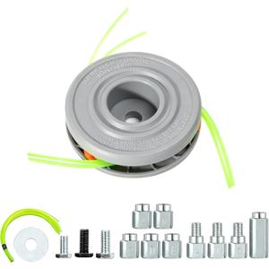 Replacement Trimmer Head Fixed-Line, Universal String Trimmer Head Compatible with Most Gas & Electric Trimmers (Left/Right Rotation),Easy Load No Winding, Fits 2.0-3.0mm Line,Grey