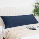 PHF 100% Cotton Waffle Body Pillowcase with Zipper, 1 Pack 20" x 54" Soft Skin-friendly Pillow Sham, No Filling, Aesthetic Woven and Breathable Waffle Weave Body Pillow Cover for Bed, Bright Navy Blue