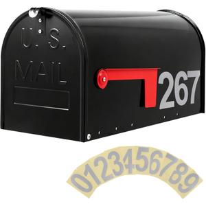 Mirok Large Mailboxes for Outside Post Mount, Black Galvanized Steel Heavy Duty Metal Mailbox, Rust-Resistant Large Capacity Mail Boxes for House Outside, 22 x 10.7 x 8.9 Inches