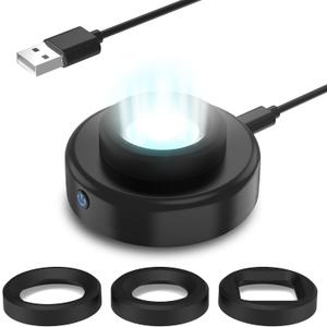 Solar Watch Charger, 8H Timing Off with Men, Women & Square 3 Caps, LED UV Light Fast Charge Eco Driver Watches Compatible Casio/Tough/Protrek/Seiko/Citizen/Garmin/Timex/Bering/FANMIS (Black)