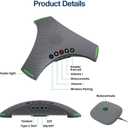 Conference Speaker and Microphone, Bluetooth/USB/Dongle Speakerphone w/ 3+1 Mics, 360° Enhanced Voice Pickup, Noise Reduce, Daisy Chain Compatibility for Large and All Conference Rooms