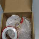 RV City Water Fill Inlet Flange Check Valve Water Hookup Connector 3/4 NH Female to 1/2 NPT Male Mount Lead-Free Brass Flush RV Water Backflow Preventer with Dust Plug for RV Camper Motorhome (White-big flange)