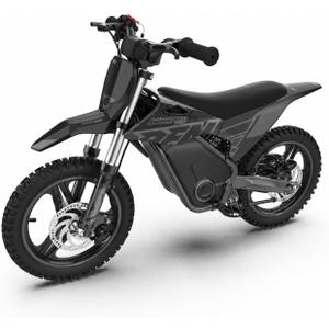 RFN SX-E800 Electric Dirt Bike for Kids Ages 4-8, 900W Peak Brushless Motorcycle, 36V 7.5Ah Removable Battery, 16" Off Road Tire, 3 Speed Modes Ebike, Up to 21.7 MPH, Advanced Gift, Black, 16" Wheel / 900W