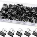 Ufmarine 120 Pcs Mini Binder Clips, Small Binder Clips Black, 15mm Paper Clips for Office