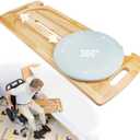 Slide Transfer Board with Track Pulley & 360 Turntable, Heavy-Duty Sliding Board, 500 lb Capacity, Wooden Transfer Aid for Seniors & Disabled, Bed, Wheelchair, Car & Toilet, 31.5 x 11 x 1 in