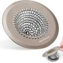 Shower Drain Hair Catcher, Fast Drainage & Easy Clean Bathtub Drain Cover for Regular & Pop-up Drain (Brown)