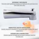 Westbrass E507D-1F-26 7" Reach Wall Mount Tub Spout with Diverter, Polished Chrome