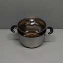 TeamFar 3 Quart Stock Pot, Stainless Steel Stock Pasta Soup Pot with Lid, Tempered Glass Lid & Double Heat-Proof Handles, Non-Toxic & Healthy, Heavy Duty & Dishwasher Safe