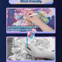 forever young Ergonomic Diamond Painting Pen with 4 Tips, Wrist-Friendly Diamond Art Accessories Pen with Unobstructed View, Ideal Tools for Beginners