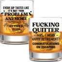 NewEleven Funny Retirement Gifts for Men 2026 - Quitter Retired Gift for Man, Goodbye, Farewell Gifts For Coworkers, Friends - Retirement Gift For Men From Friend, Family, Colleague - Whiskey Glass