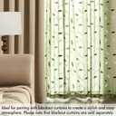 MIULEE Sage Green Sheer Curtains 2 Panels Embroidered Leaf Patterned Rod Pocket Floral Semi Sheer Faux Linen Window Curtains Drapes Set for Living Room Bedroom Dining Room, 52x84 Inches Long