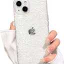 NITITOP Compatible with iPhone 14 Case Cute Clear Floral Flower Pattern for Girls Women Soft TPU Full Camera Lens Shockproof Protective Phone Cover - White