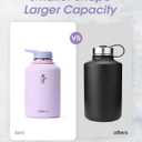 Coolflask Half Gallon Water Bottle with Strap, 64oz Insulated Water Jug Stainless Steel with Straw & Spout Lids, Metal Large Water Flask, Keep Cold 48h Hot 24h, Leak Proof & Non-BPA, Lavender