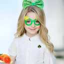 3 x 4Pcs St. Patrick's Day Costume Set Shamrock Themed Headband, Glasses, Earrings, Pin, Irish Green Festival Themed Party Women Costume Accessories (Green)