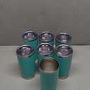 AIANJI 20oz Tumbler Bulk Stainless Steel Tumblers with Lid Vacuum Insulated Double Wall Travel Coffee Mug Powder Coated Tumbler Cup for Hot and Cold Drinks, Light Blue, 7 Pack