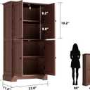 ChooChoo Bathroom Floor Cabinet, Farmhouse Bathroom Storage Cabinet with 4 Doors and Adjustable Shelves, Pantry Cabinet for Living Room, Kitchen, Walnut, 11.81"D x 23.62"W x 43.31"H