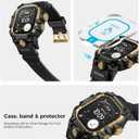 amBand Rugged Case with Band for Apple Watch Ultra 3/2/1 49mm, M3 Military Grade Shockproof Cover, Includes Screen Protector Kit, Tactical Band for Men - Compatible with iWatch Ultra, Black Gold