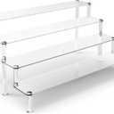 ULENDIS Acrylic Stands for Display, 4 Tier Clear Display Stand Risers Shelf for Cupcakes Perfumes Figurines, Tabletop Cupcake Stand for Decorating & Organizing (16" x 12.4" x 7.7")