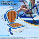 Inflatable Kayak Seat with Back Support, Universal Sturdy Paddle Board Seats for Sit on Top, Adjustable Blow Up Seat with Inflate Nozzle for Kayaking Canoeing Rafting