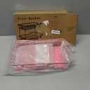 Pink 2 Tier Large Fruit Basket for Kitchen Counter with 2 Banana Hangers, Metal Fruit Bowl for Onion Vegetable Bread Snack, Countertop Organizer 14.5" W x 9.5" D