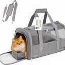 Simpelg Cat Carrier Pet Carrier for Small Cats Puppies Under 15 lbs TSA Airline Approved Carrier Bag Soft Sided Travel Carriers with Safe Reflective Strip, Grey 