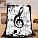 Music Note Blanket Treble Clef Flannel Plush Throw Blanket Musician Decor Fleece Stuff Blanket Gifts for Music Lover Girls Boys Kids Adults Women Bed Travel 40"x50"