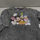 Disney Womens Characters Mickey Group Women's Mineral Wash Short Sleeve Crop Tee (X-Large, Black)