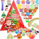 Christmas Slime Kit  24 Pack Butter Slime Party Favors for Slime Lovers, Xmas Stickers & Charms, Christmas Stocking Stuffers for Kids, Super Soft, NonSticky, DIY Surprise Slime for Girls & Boys