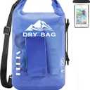 HEETA Dry Bag Waterproof for Women Men, 10L Roll Top Lightweight Dry Storage Bag Backpack with Phone Case for Travel Swimming Boating Kayaking Paddle Board Camping Beach Accessories (Black)