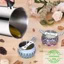 36pcs Metal Candle Wick Holders, 40pcs Candle Wick Stickers Upgraded Candle Wick Centering Devices, Silver Stainless Steel Candle Wick Holder for Candle Making