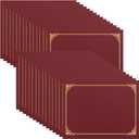 SUNEE Certificate Holders(Burgundy, 30 Packs), Diploma Covers Gold Foil Border, for Letter Size 8.5x11 Certificates, Cardstock, Document Papers