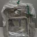 Bodiyes Clear Backpack - Reinforced Heavy-Duty Large Clear Bag for Stadium Events, Ergonomic Clear Bookbag with Chest Strap for Security Checks Beige